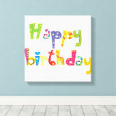 Happy Birthday Fun Letters Leinwanddruck (Insitu (Holzboden))