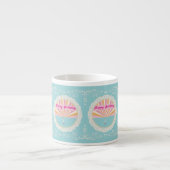 Happy Birthday Fun Mug, Blue Pink Rainbow Espressotasse (Vorderseite)