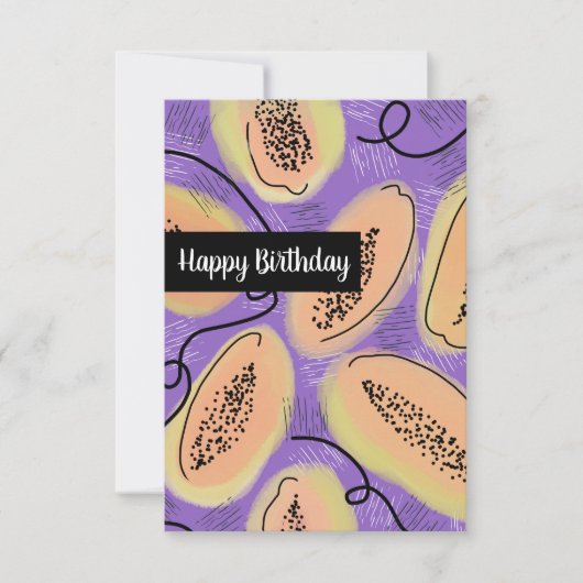 Happy Birthday Fun Papaya Pattern Karte (Vorderseite)
