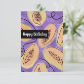 Happy Birthday Fun Papaya Pattern Karte (Stehend Vorderseite)