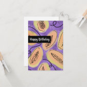 Happy Birthday Fun Papaya Pattern Karte (Vorderseite/Rückseite Beispiel)