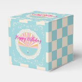 Happy Birthday Fun Party Box, Blue Checkered Geschenkschachtel (Vorderseite)