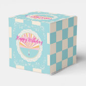 Happy Birthday Fun Party Box, Blue Checkered Geschenkschachtel (Rückseite)