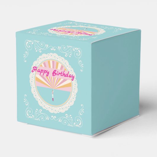 Happy Birthday Fun Party Box, Blue Rainbow Geschenkschachtel (Rückseite)