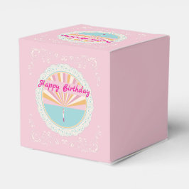 Happy Birthday Fun Party Box, Pink Rainbow Geschenkschachtel