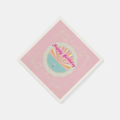 Happy Birthday Fun Party Napkin, Pink Rainbow Serviette (Ecke)