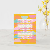 Happy Birthday Fun Playful Retro Vibrany Geometric Karte (Gelbe Blume)