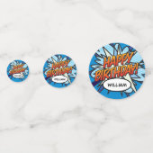 HAPPY BIRTHDAY Fun Retro Comic Book Konfetti (Vorderseiten)