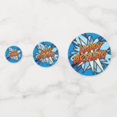 HAPPY BIRTHDAY Fun Retro Comic Book Konfetti (Vorderseiten)