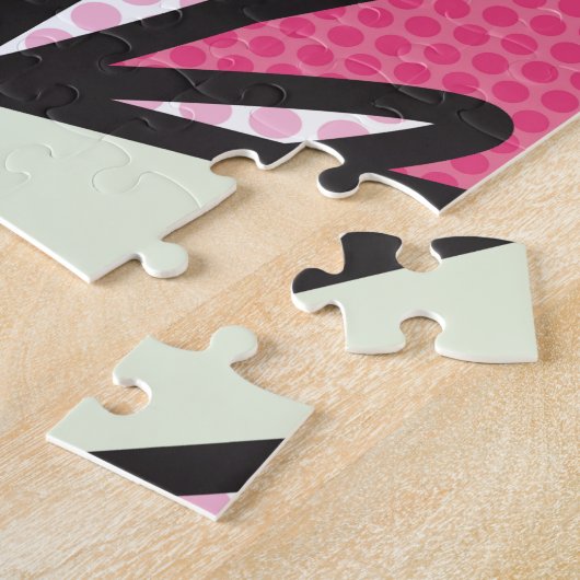 HAPPY BIRTHDAY Fun Retro Comic Book Pink Puzzle (Seite)