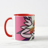 HAPPY BIRTHDAY Fun Retro Comic Book Pink Tasse (Links)