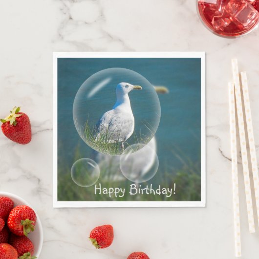 Happy Birthday Fun Seagull Serviette (Beispiel)
