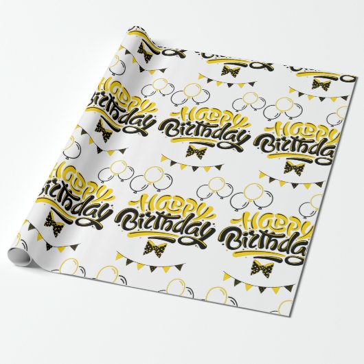 Happy Birthday Fun Wrapping Paper Geschenkpapier (Ungerollt)