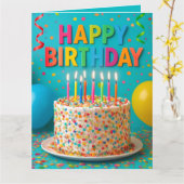 Happy Birthday Funfetti Karte (Gelbe Blume)