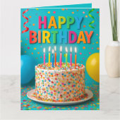 Happy Birthday Funfetti Karte (Vorderseite)