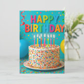 Happy Birthday Funfetti Karte (Stehend Vorderseite)