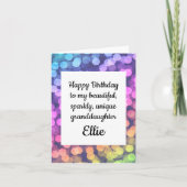 Happy Birthday Funkelnd Grandtochter Card Karte (Vorderseite)