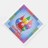 Happy Birthday Funny Balloons Serviette (Ecke)