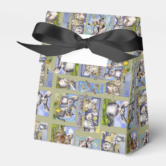 Happy Birthday Funny Cartoon Chinchillas Paper Box Geschenkschachtel (Vorderseite)