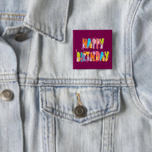 Happy Birthday Funny Cat Lover Bday Celebration Button