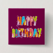 Happy Birthday Funny Cat Lover Bday Celebration Button (Vorderseite)