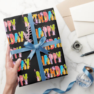Happy Birthday Funny Cat Lover Bday Celebration Geschenkpapier