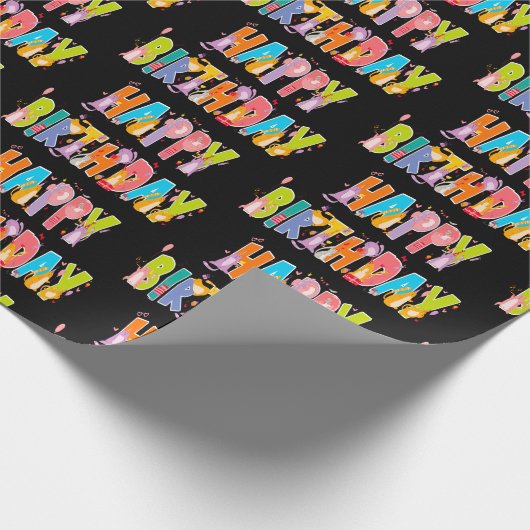 Happy Birthday Funny Cat Lover Bday Celebration Geschenkpapier (Ecke)