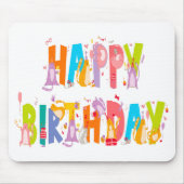 Happy Birthday Funny Cat Lover Bday Celebration Mousepad (Vorne)