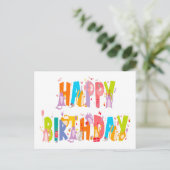 Happy Birthday Funny Cat Lover Bday Celebration Postkarte (Stehend Vorderseite)