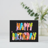 Happy Birthday Funny Cat Lover Bday Celebration Postkarte (Stehend Vorderseite)