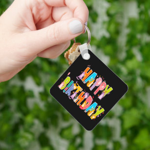 Happy Birthday Funny Cat Lover Bday Celebration Schlüsselanhänger