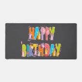 Happy Birthday Funny Cat Lover Bday Celebration Schreibtischunterlage (Vorderseite)