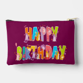 Happy Birthday Funny Cat Lover Bday Celebration Zubehörtasche (Rückseite)