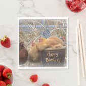 Happy Birthday Funny Chickens Serviette (Beispiel)