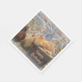 Happy Birthday Funny Chickens Serviette (Ecke)