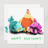 Happy Birthday - Funny Chickens Wart Egg Hatch (Vorne/Hinten)
