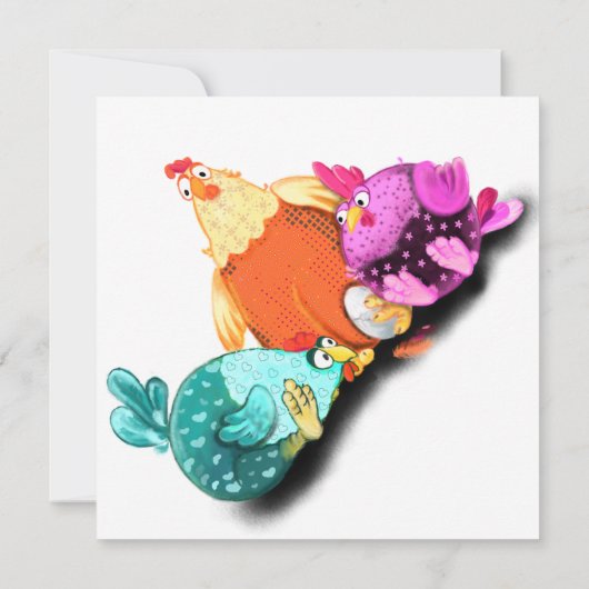 Happy Birthday - Funny Chickens Wart Egg Hatch (Rückseite)