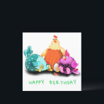 Happy Birthday - Funny Chickens Wart Egg Hatch<br><div class="desc">Happy Birthday - Funny Chickens Wart Eier to Hatch - Custom Text - Cartoon Hens Zeichnend - Wählen / Fügen Sie Ihren einzigartigen Text / Schriftart / Farbe - Make Your Special Gift - Neu vergrössern und verschieben oder entfernen und fügen Sie Elemente / Bild mit Anpassungswerkzeug ! - Zeichn...</div>