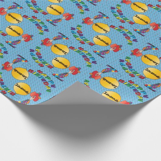Happy Birthday Funny Clown Geschenkpapier (Ecke)