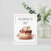 Happy Birthday Funny Coffee Cake Postkarte (Stehend Vorderseite)