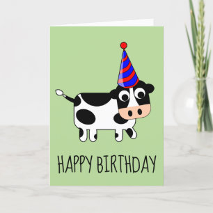 HAPPY BIRTHDAY FUNNY COW GREETING CARDS FEIERTAGSKARTE