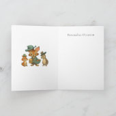 Happy Birthday Funny Cute Cartoon Animal Couriers  Karte (Innenseite)