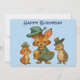Happy Birthday Funny Cute Cartoon Animal Delivery  Feiertagskarte