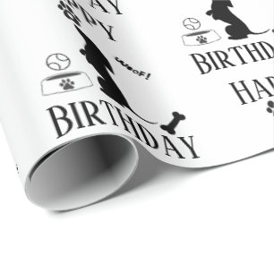 Happy Birthday Funny Dackel Wrapping Paper Geschenkpapier