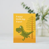 Happy Birthday Funny Dinosaur Dino Jurassic Postkarte (Stehend Vorderseite)