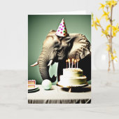Happy Birthday Funny | Elefant Karte (Gelbe Blume)
