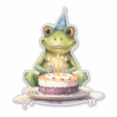 Happy Birthday Funny Frosch Aufkleber (Vorderseite)
