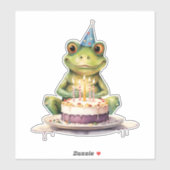 Happy Birthday Funny Frosch Aufkleber (Blatt)