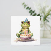 Happy Birthday Funny Frosch Einladung (Stehend Vorderseite)