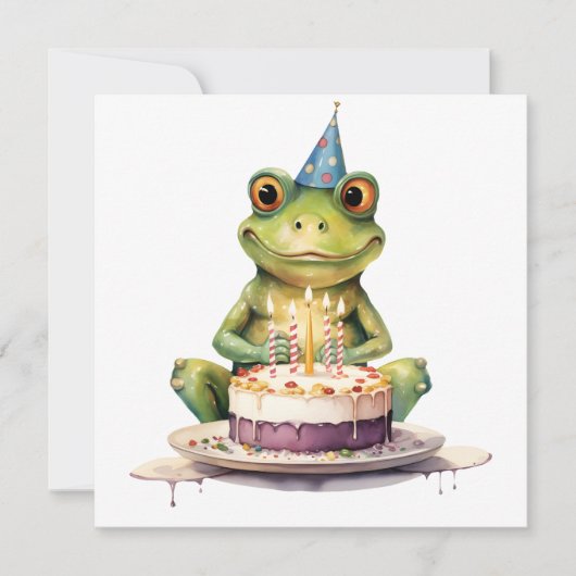 Happy Birthday Funny Frosch Einladung (Vorderseite)